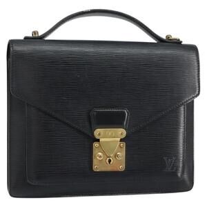 LOUIS VUITTON Epi Monceau 28 Hand Bag Black M52122 LV Auth am9637